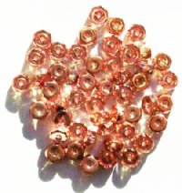 50 3x6mm Faceted Crystal Copper Rondelle Beads